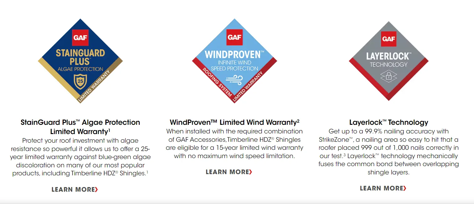 Gaf roofing warranties 