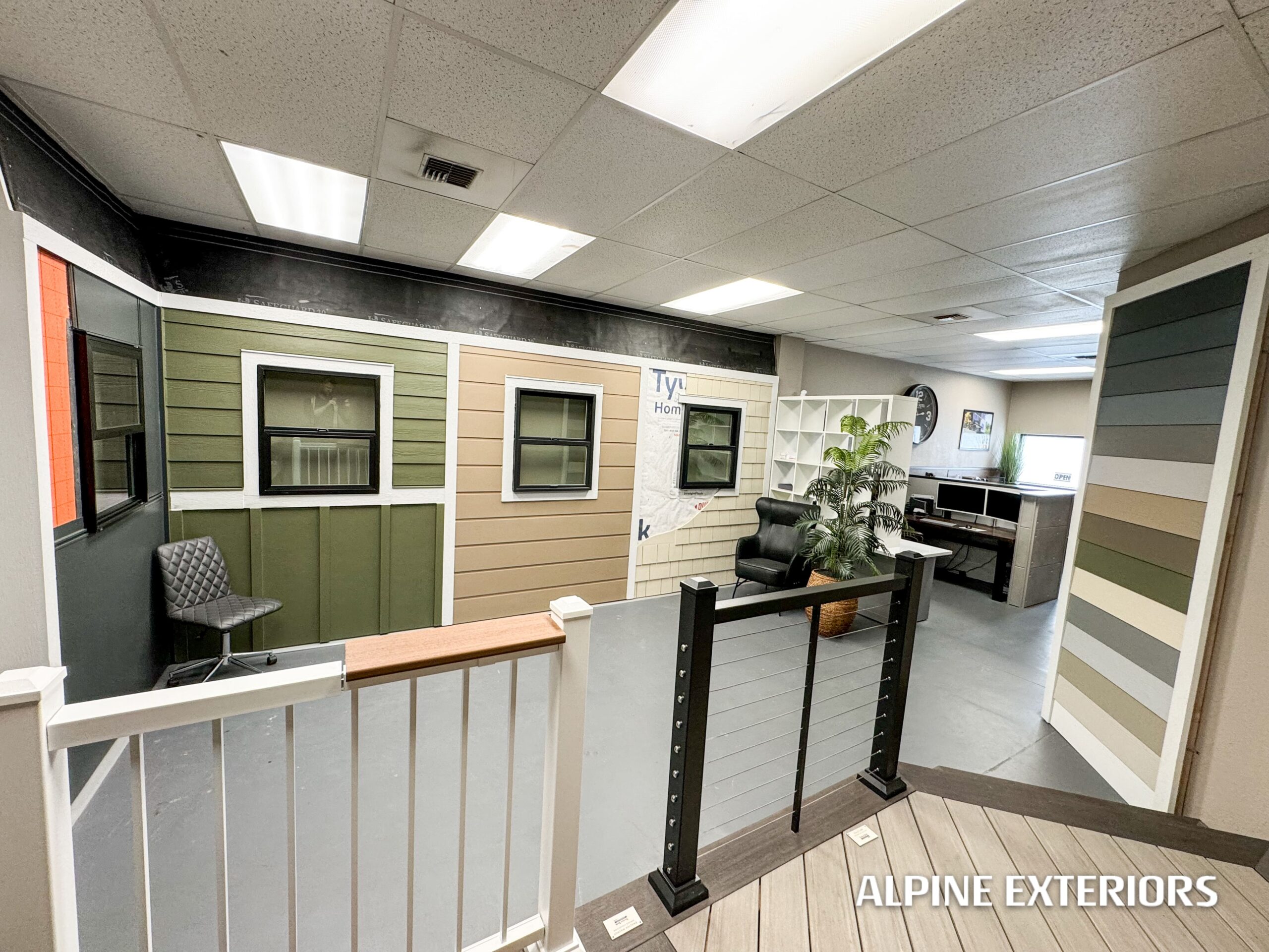 Mount vernon office consultation area board batten design wall sherwin williams